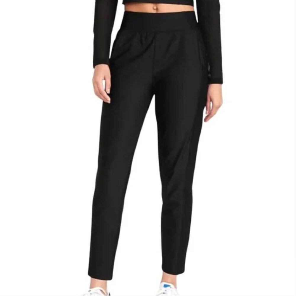 Old Navy Black High Rise Tapered Ankle PowerSoft‎ Go Dry Pants Women's Large L